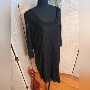 Lane Bryant size 20 black full lace overlay dress